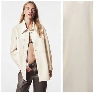 EUC ZARA Faux leather overshirt shacket